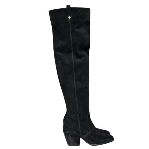 NWOB-Michael Kors Harlow Black Suede Pointed Toe Over-The-Knee Boots Size 6 - Picture 7 of 7